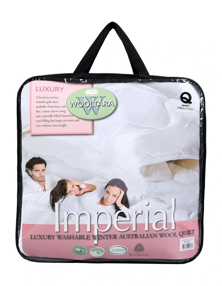 Imperial Luxury Washable Winter Australia Wool Quilt in White