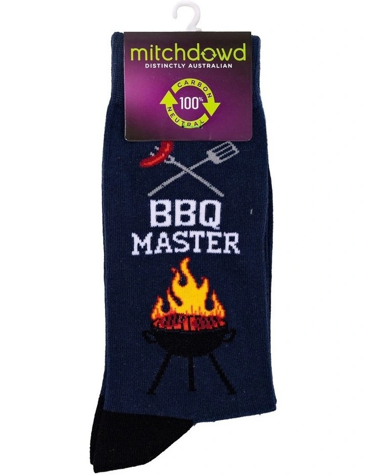 BBQ Master Cotton Crew Socks in Denim