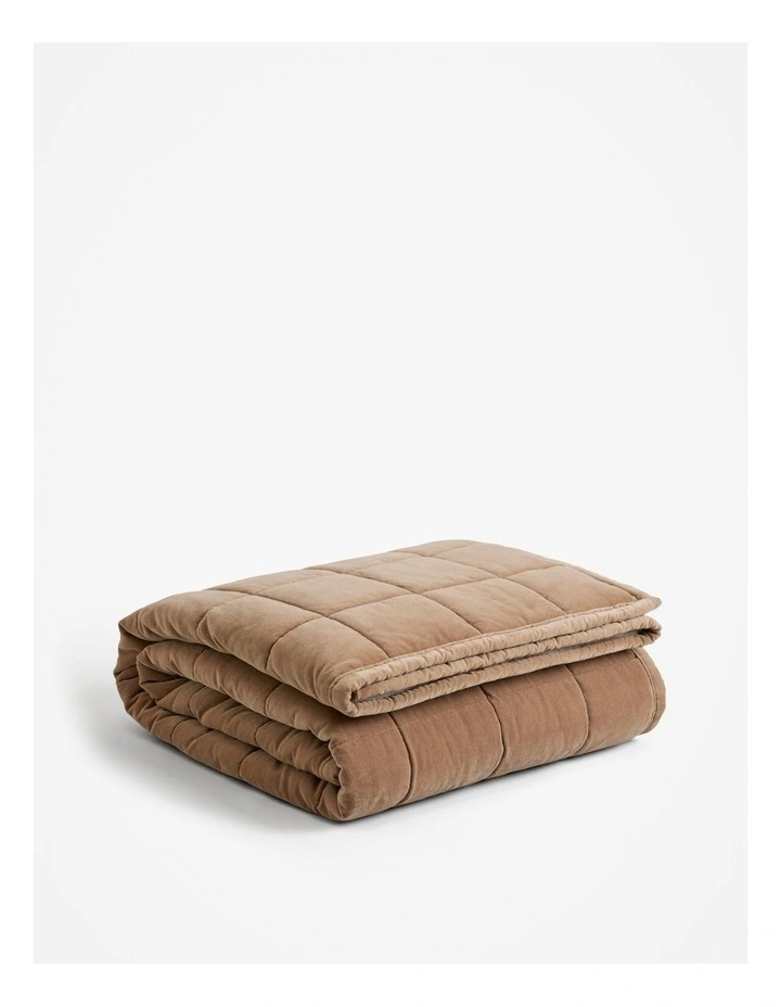 Sarra Velvet Throw in Fawn