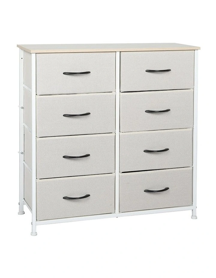 Storage Cabinet 8 Drawers in Beige
