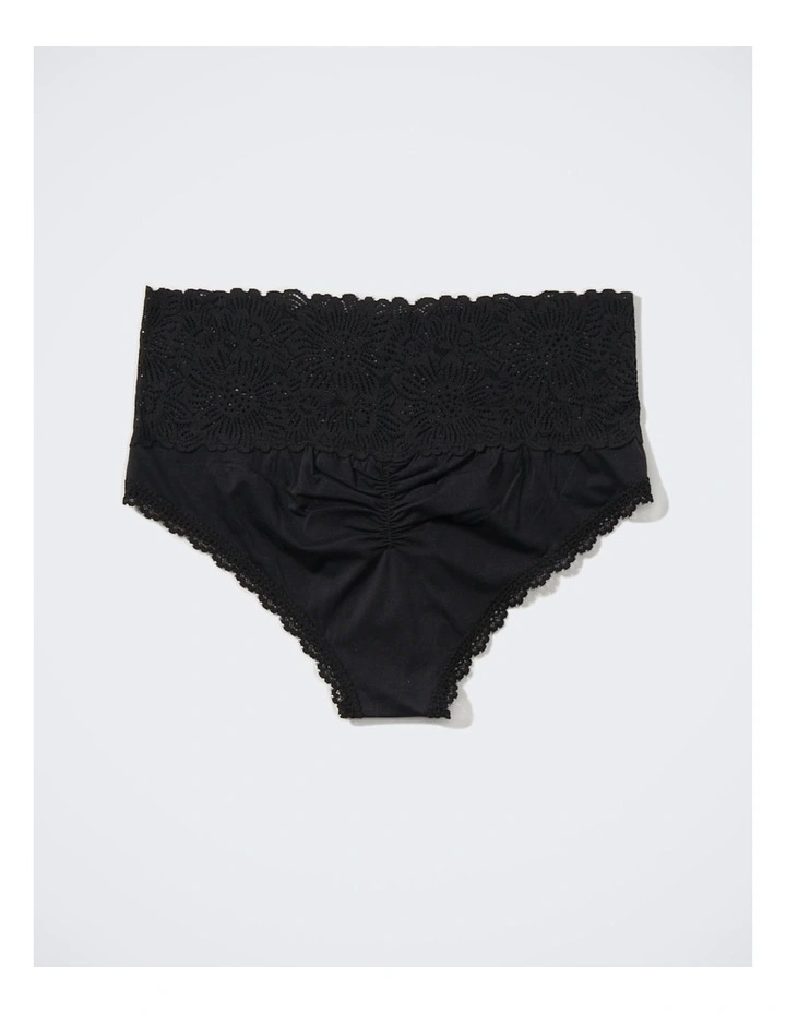 Sunnie Wide Lace Cheeky Underwear in True Black