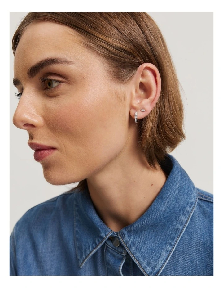 Marquise Stud Pack Earring in Silver