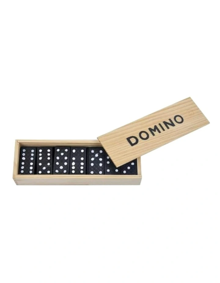 Wooden Box Traditional Toy 28 Dominoes Set