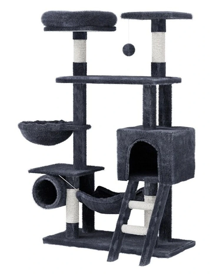 Tower Scratching Cat Tree 144cm in Black
