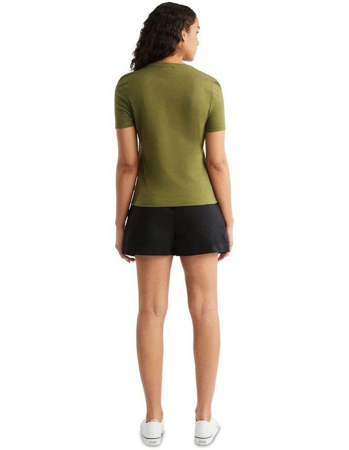 Slim Tommy Script Tee in Green