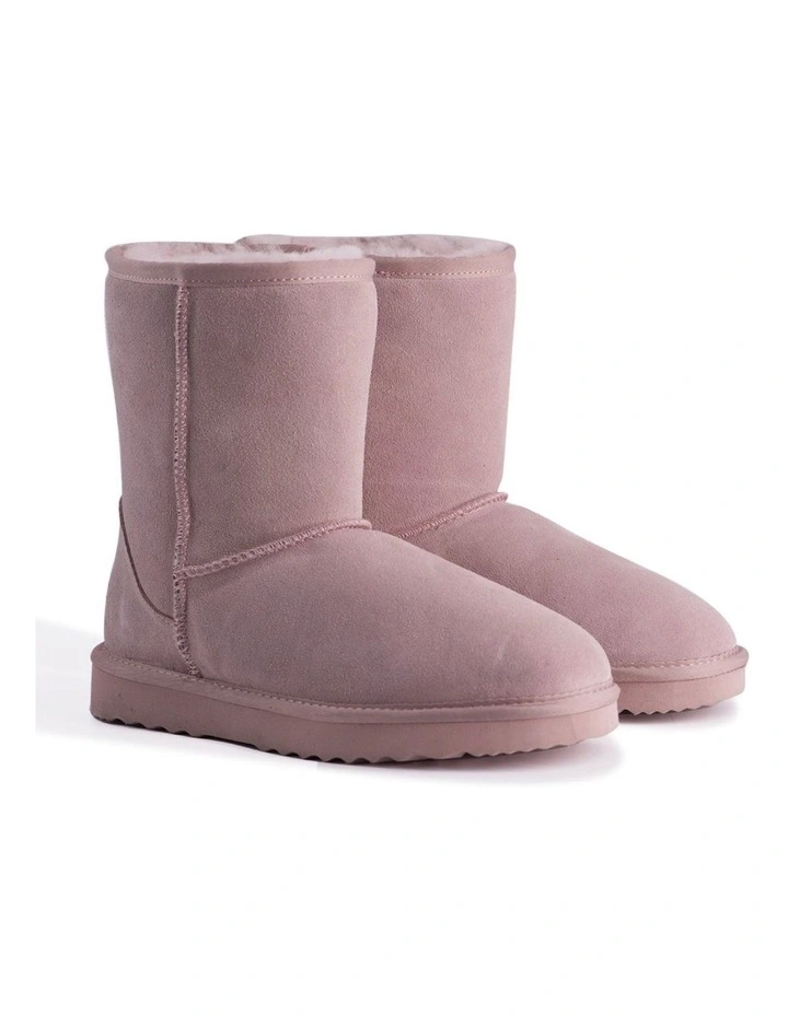 Women Mid Calf Sheepskin UGG Boot Pale Pink