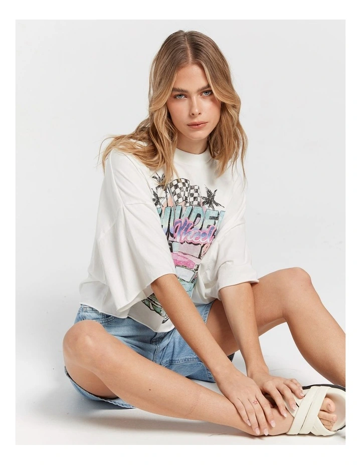 Lucy Boxy Crop T-Shirt in White