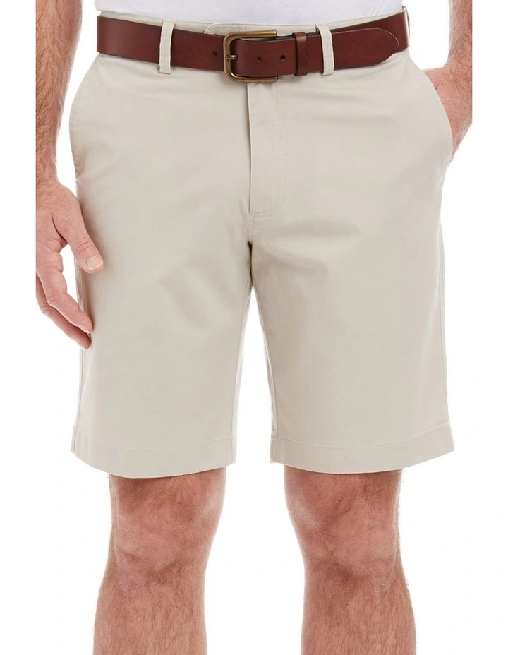 Comfort Stretch Twill Shorts in Stone
