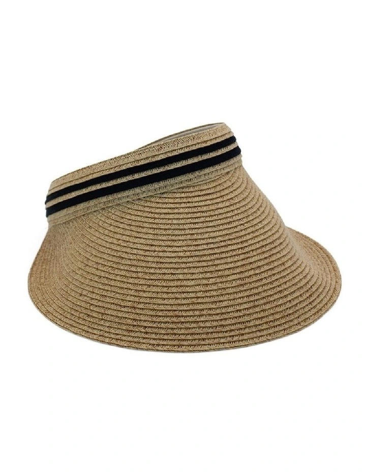 Blythe Visor Hat in Beige/Black