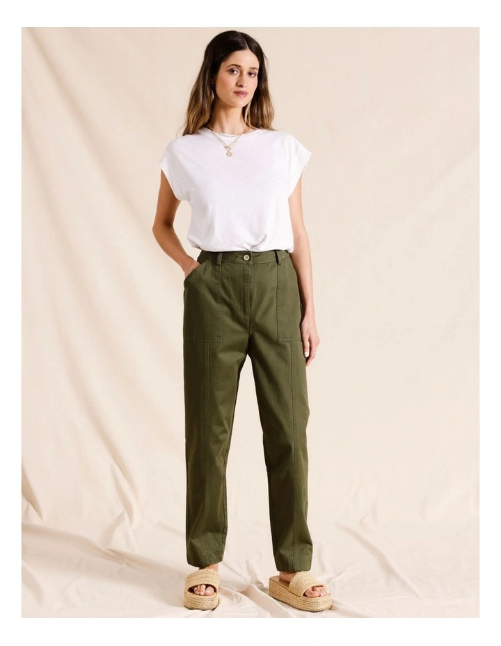 Cotton Drill Casual Pant in Khaki