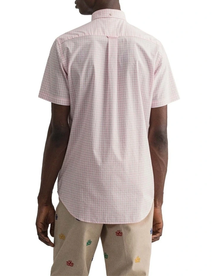 Regular Gingham Short Sleeve Shirt in California Pink