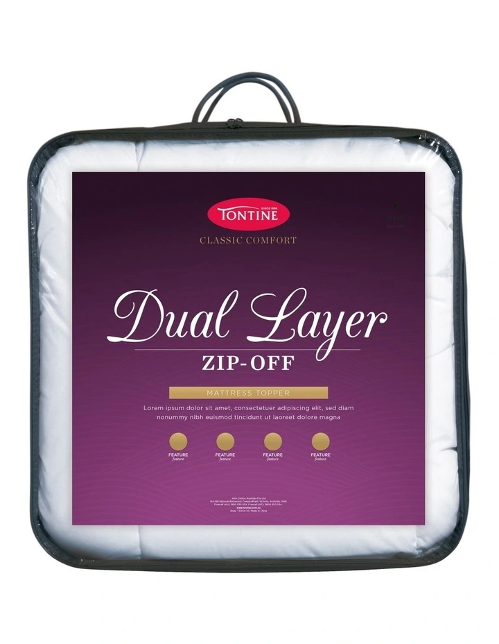 Classic Comfort Cushion Top Zip Off Topper in White