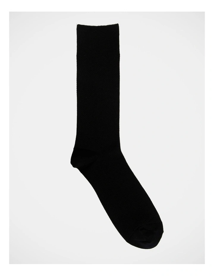 Cotton Waffle Business Sock Black