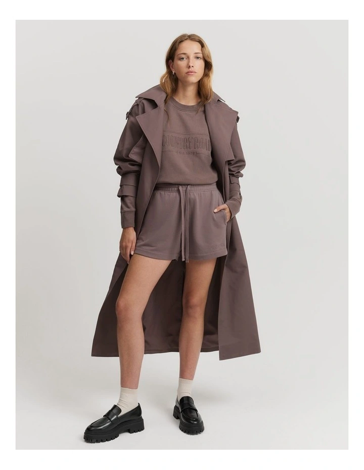 Verified Australian Cotton Heritage Sweat Short in Truffle