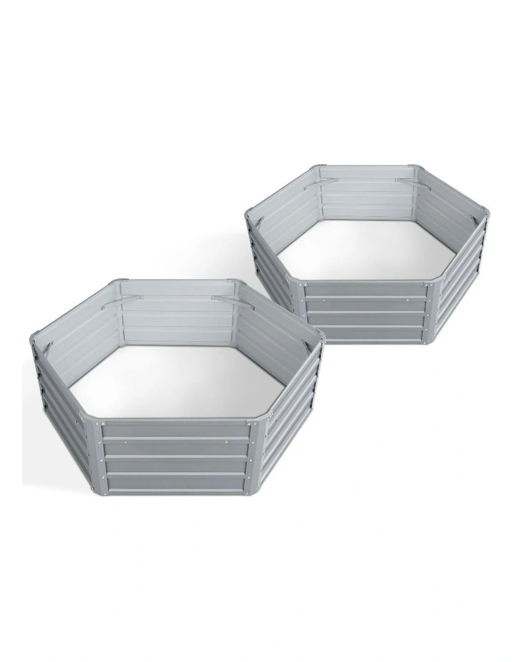 Green Fingers 2x Galvanised Steel Raised Garden Bed