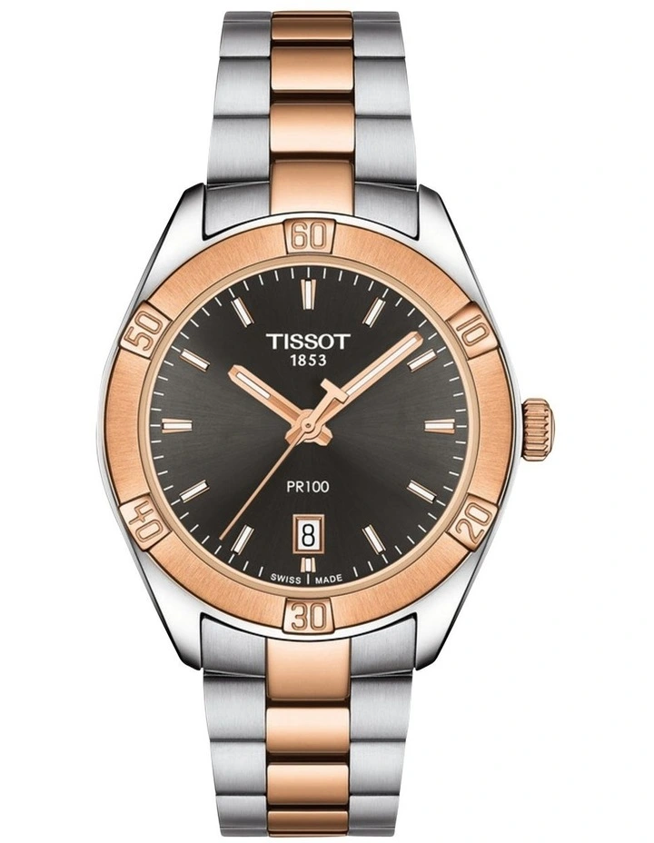 PR 100 Sport Chic T1019102206100 Watch in Anthracite Grey/Rose Gold