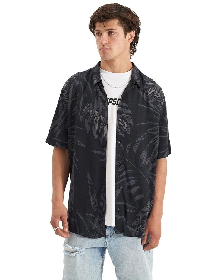 Selector Relaxed Short Sleeve Shirt in Black