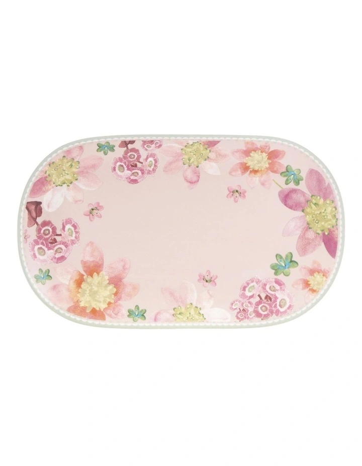 Primula Oval Platter 37x23cm Gift Boxed in Pink