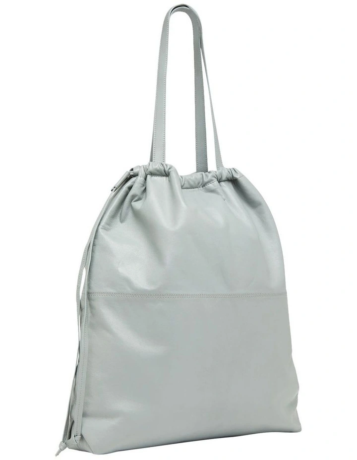 Misha Leather Tote Bag in Cloud Grey