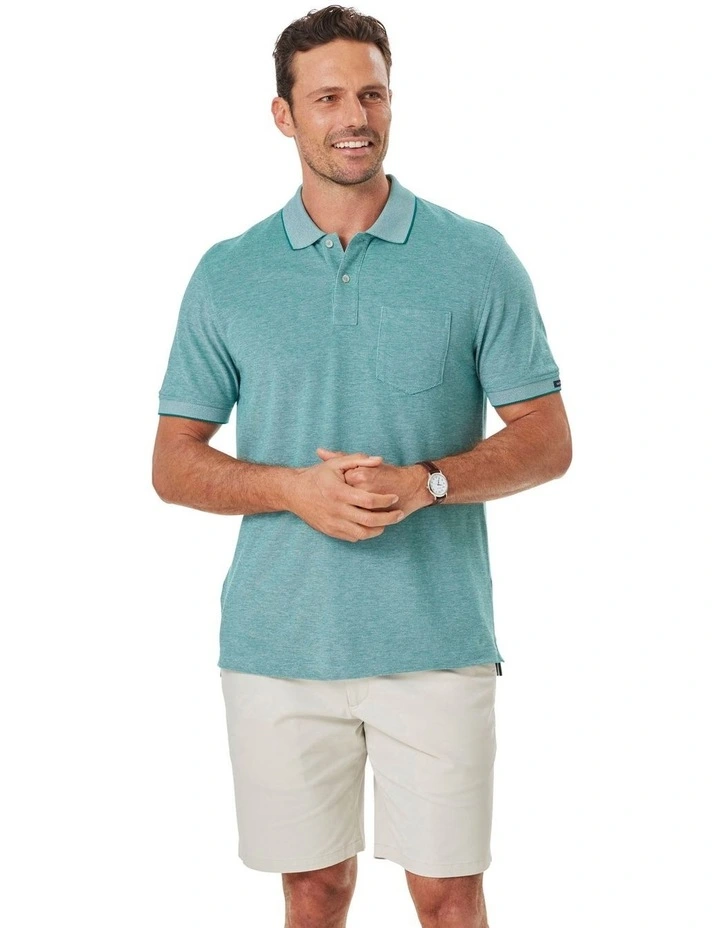 Oxford Pocket Polo Shirt in Green