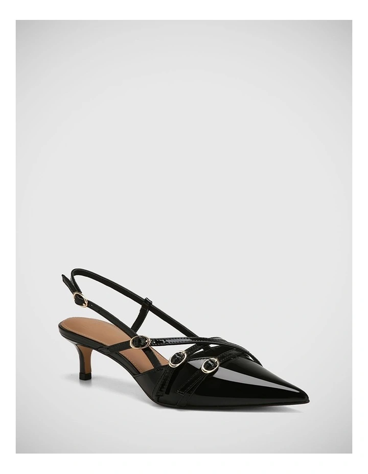 Hennie Patent Leather Slingback in Black
