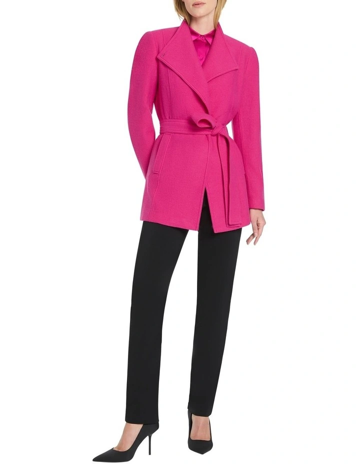 Luisa Felted Wool Coat in Pink