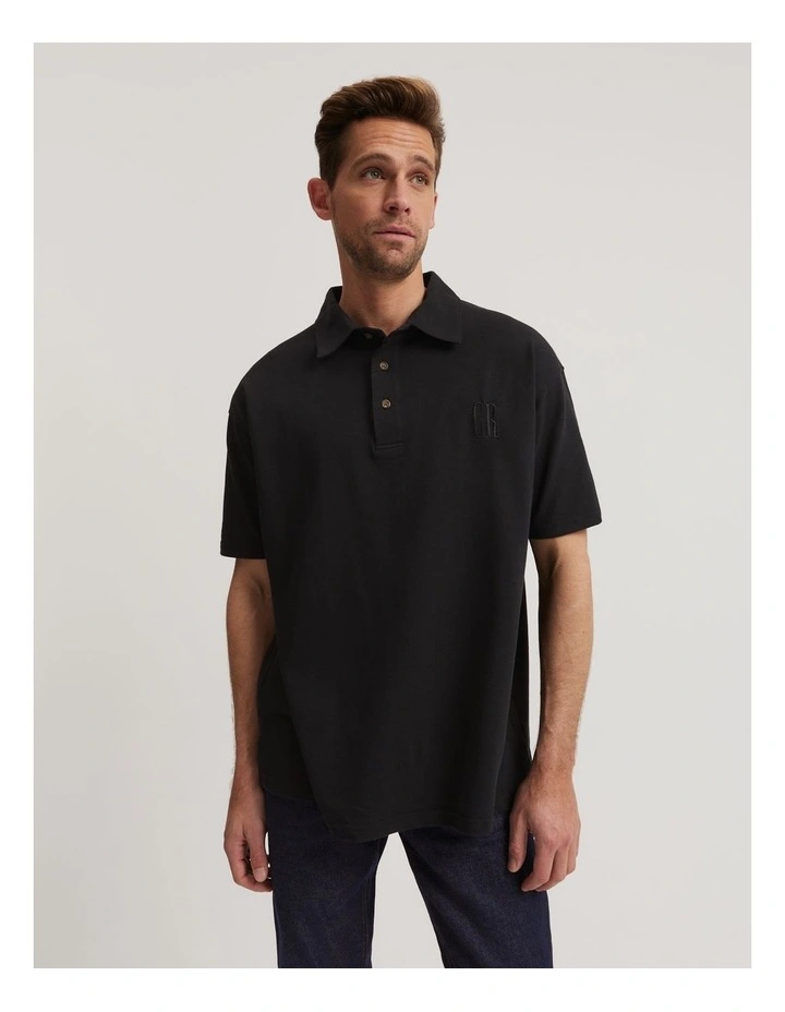 Australian Made Pique Polo in Black