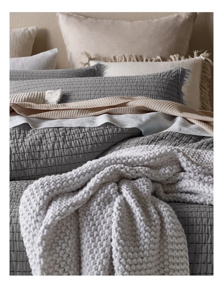 Tiwi Textured Quilt Cover Set in Charcoal