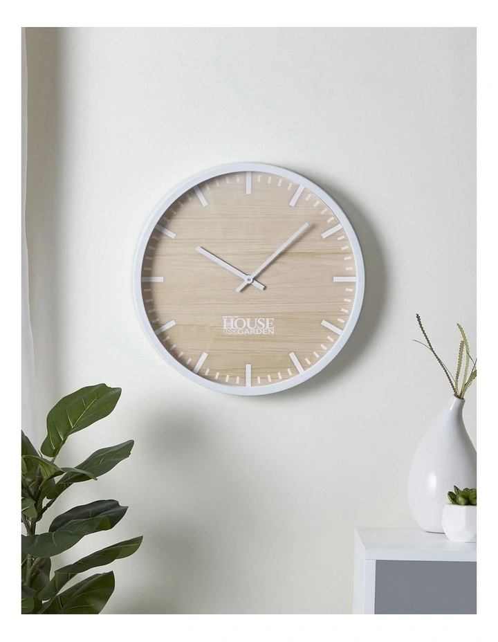 Bondi White Coastal Clock 35cm in Natural