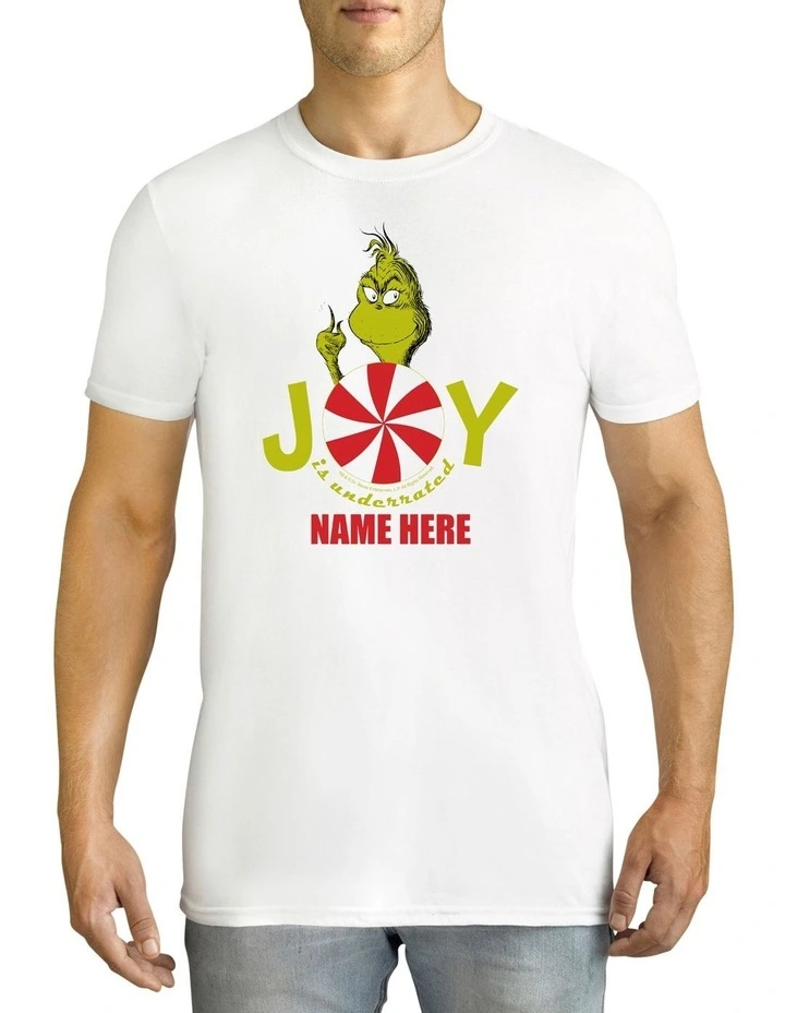 Twidla Men's Dr Seuss The Grinch Joy Personalised Cotton T-Shirt