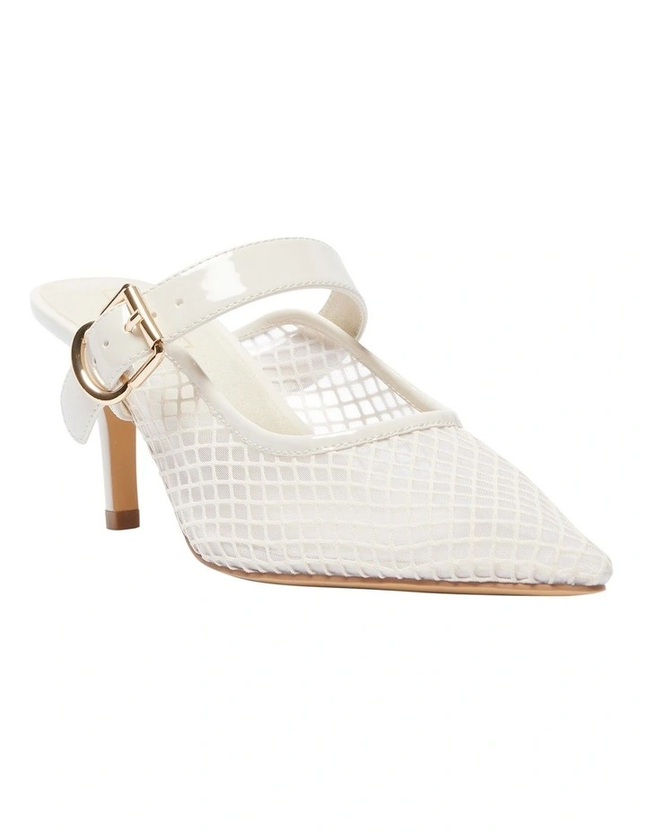 Perez Heeled Shoes in Cream Patent/Mesh