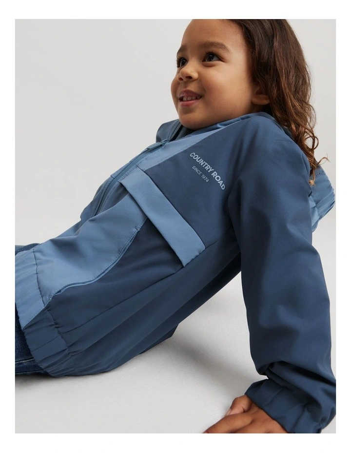 Zip Rain Jacket in Navy