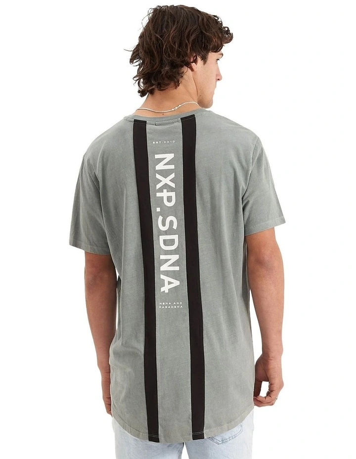 Triple Threat Cape Back Tee in Neutral Grey