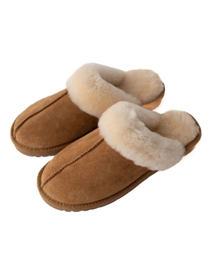 Classic Sheepskin Scuff Slipper in Tan/Natural