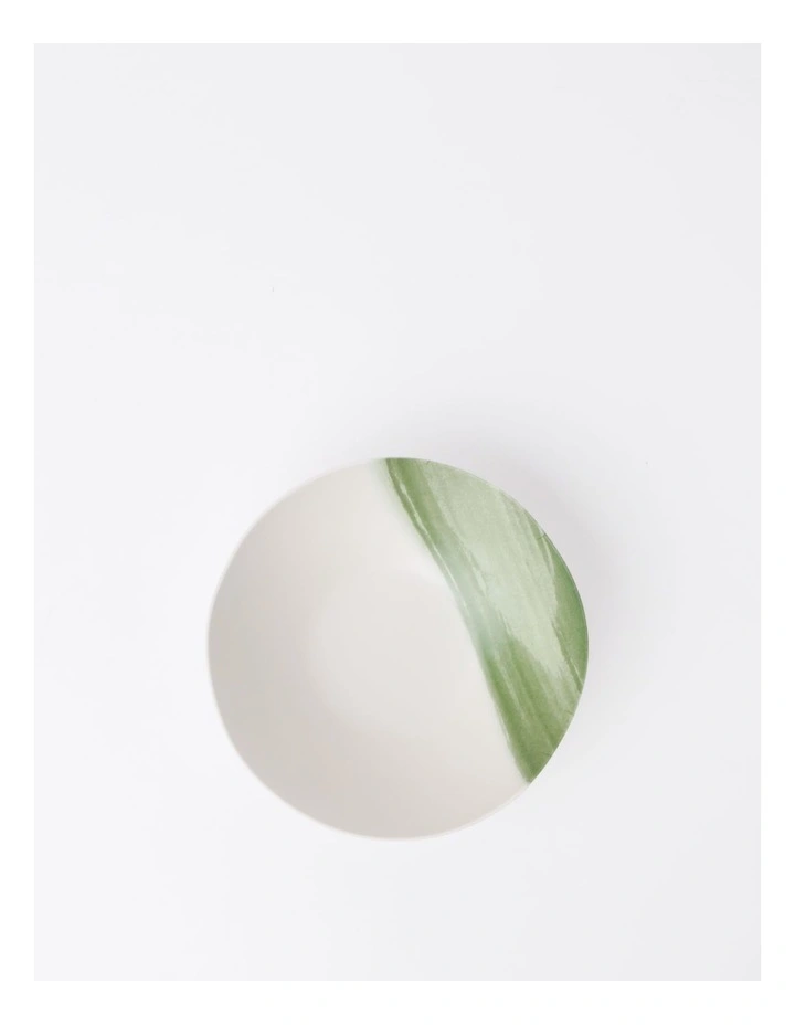 Sealers Cove Low Bowl in Matte Green Wash