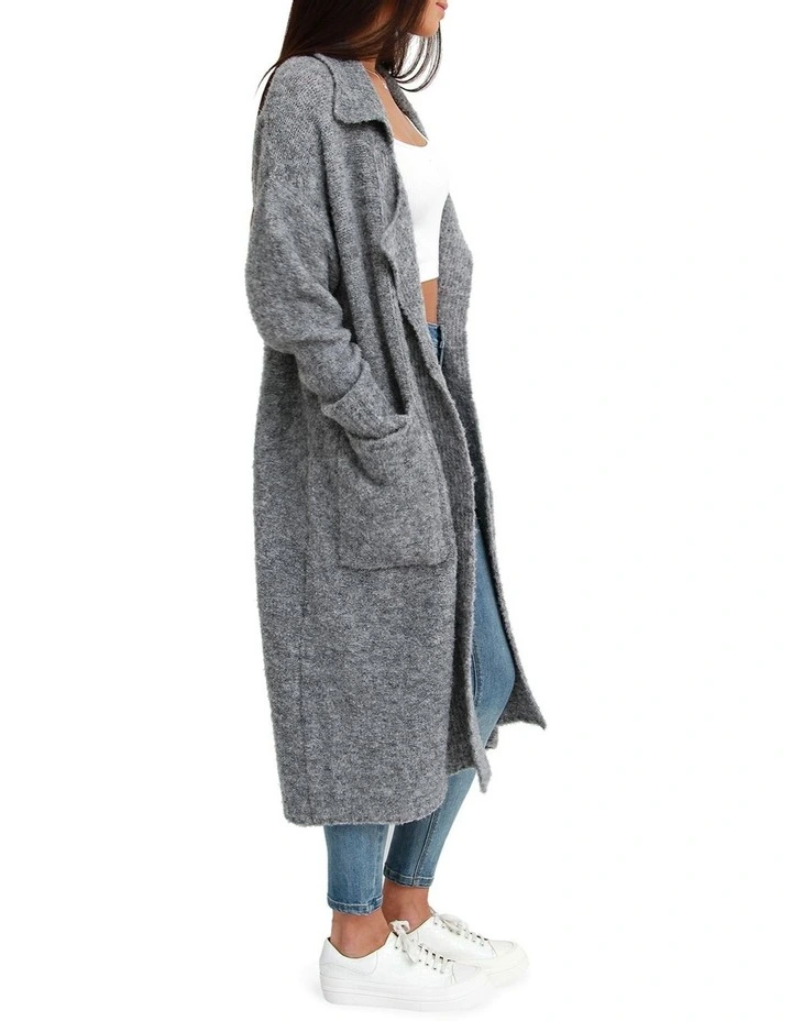 Born To Run Sustainable Sweater Coat Grey