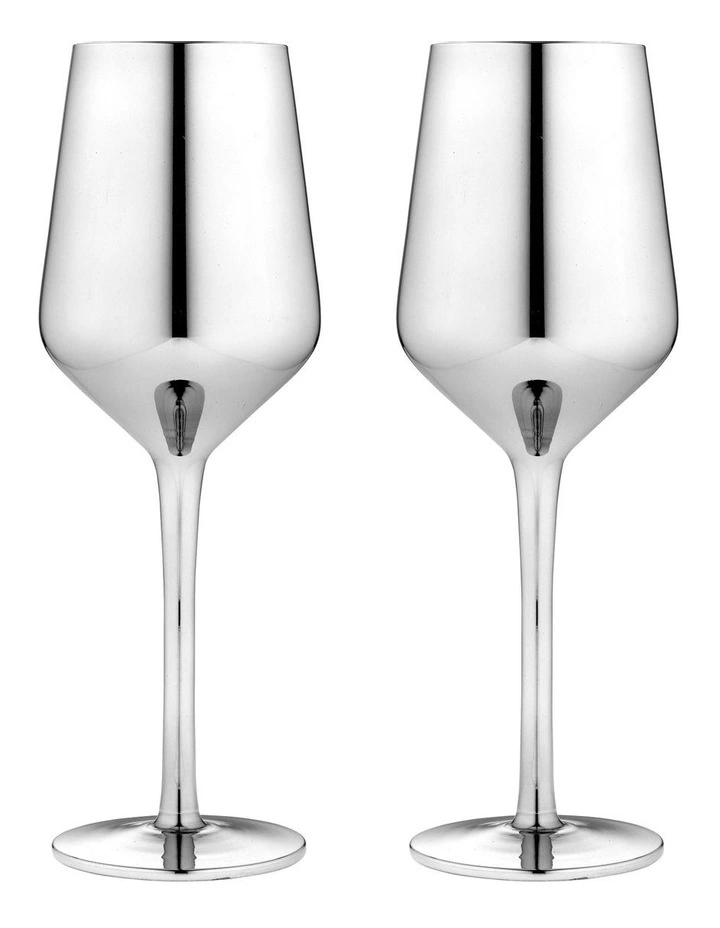 Aurora Wine Glass 2 Pack in Silver