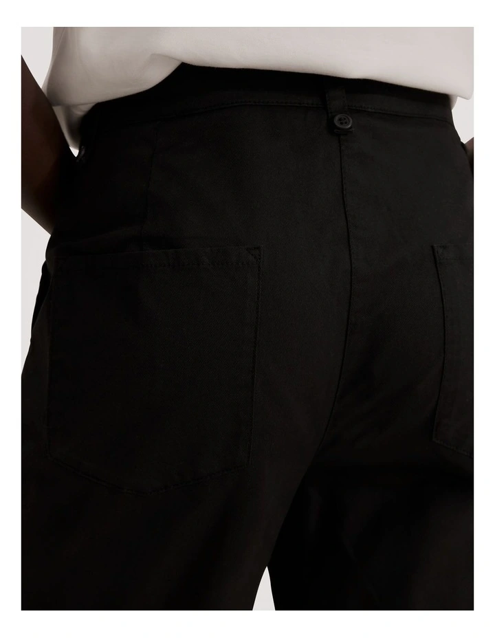 Australian Cotton Twill Walk Pant in Black