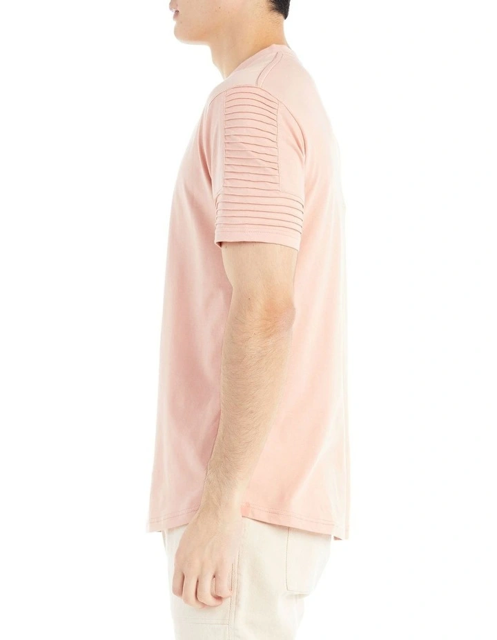 Maverick Pin Tuck Sleeve T-shirt in Rosewood