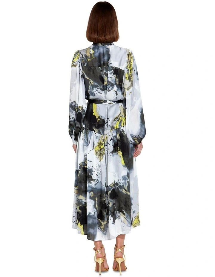 Transfixed Midi Shirt Dress in Marble