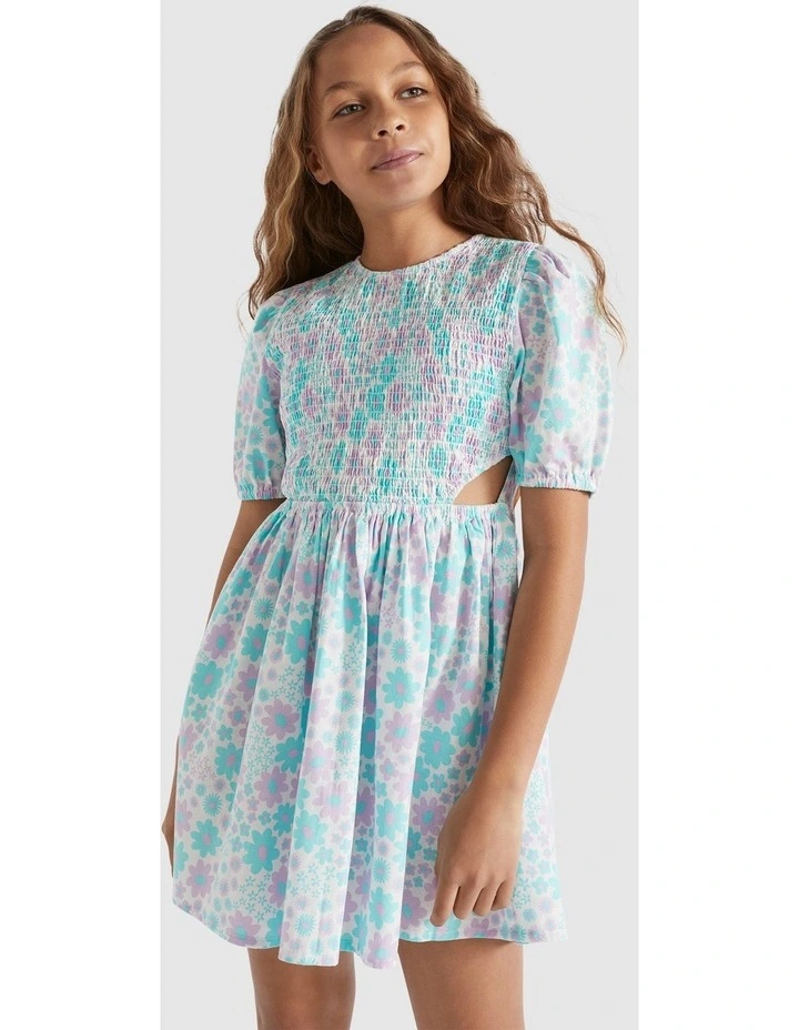 Retro Floral Dress in Multi