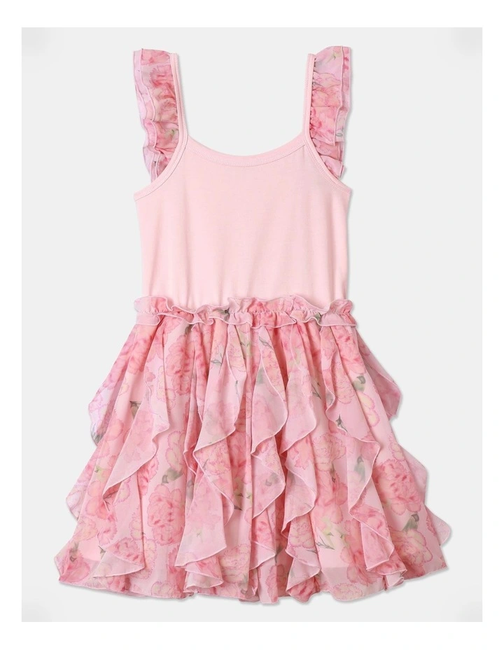 Isla Ruffle Mini Dress in Light Pink