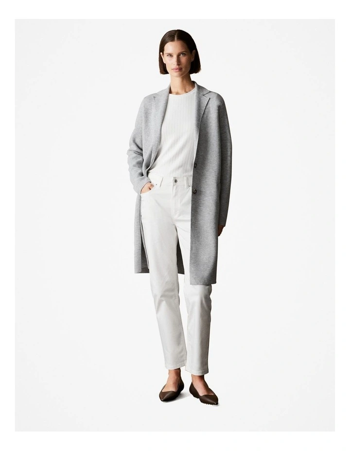 Modern Sateen Straight Leg Jean in Parchment