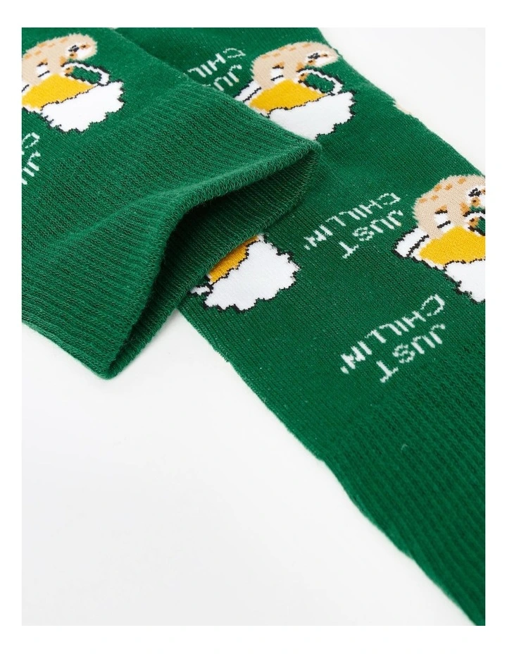 Just Chillin Socks in Green