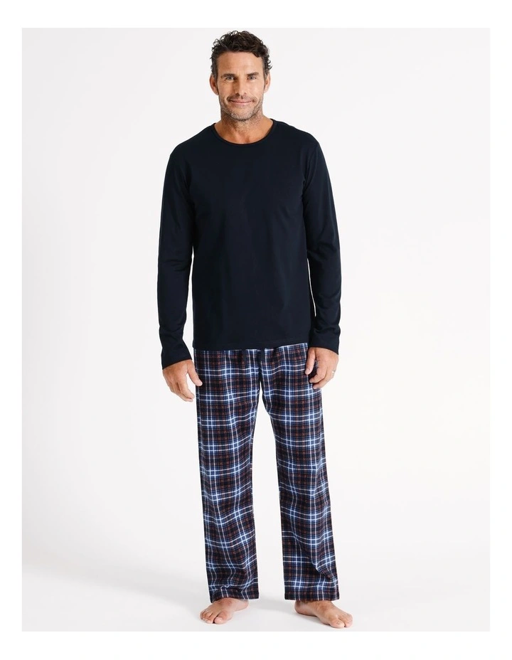 Essentials Long Sleeve Tee & Flannelette Pant PJ Set in Gingerbread Check