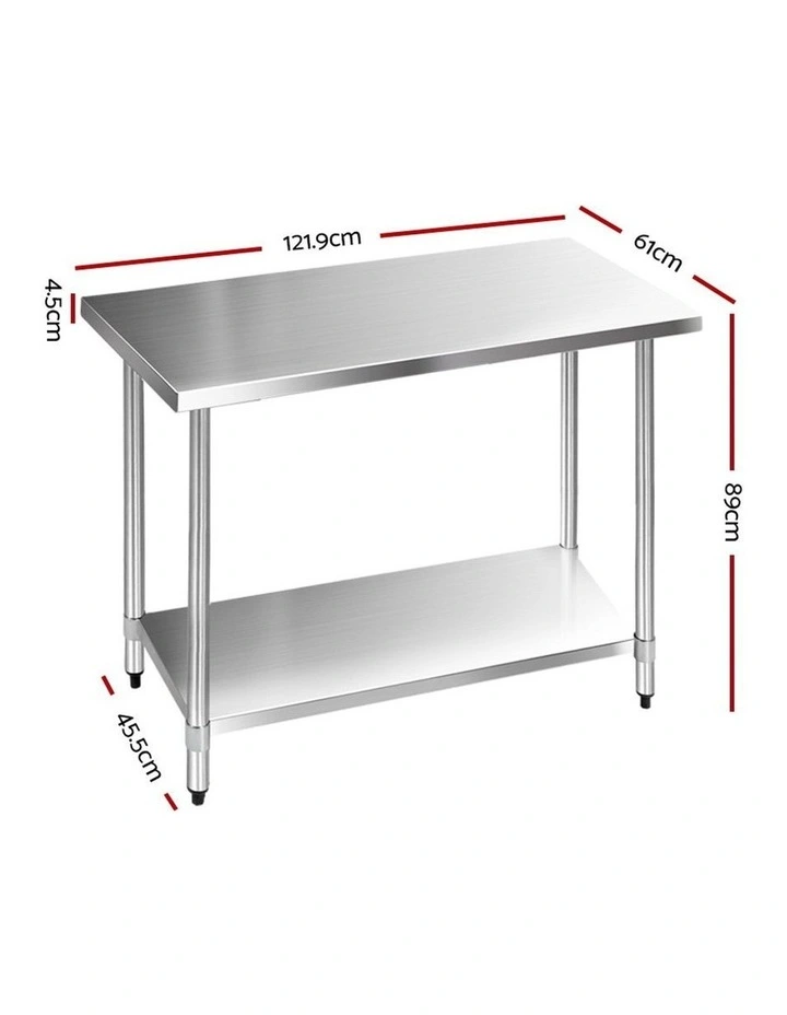 Commercial Stainless Steel Kitchen Bench 61 x 1219mm