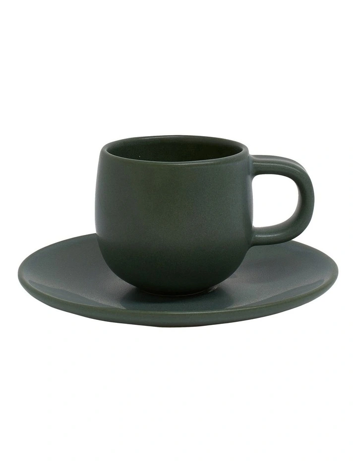 Hue Espresso Cup & Saucer 85ml/12cm in Kelp