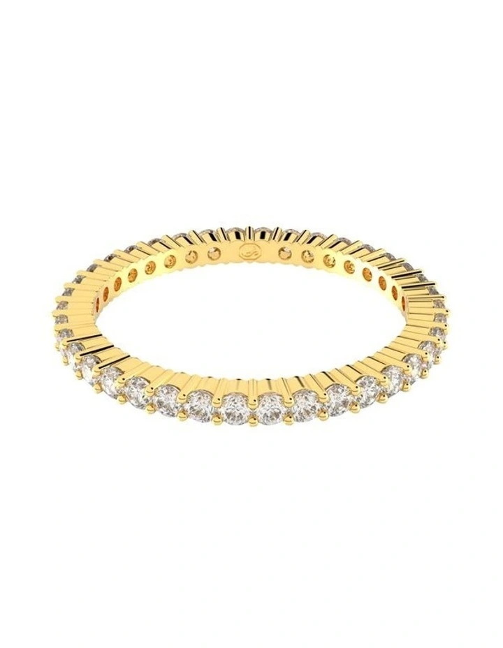 Vittore Ring Round Cut Gold-Tone Plated in White