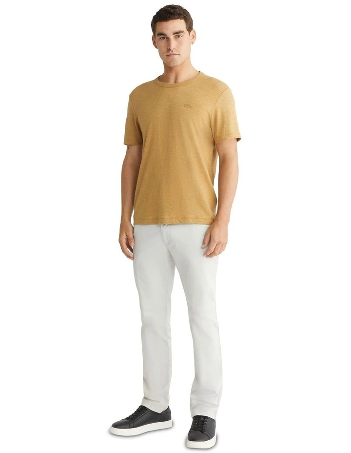 Linen Blend Tee in Khaki
