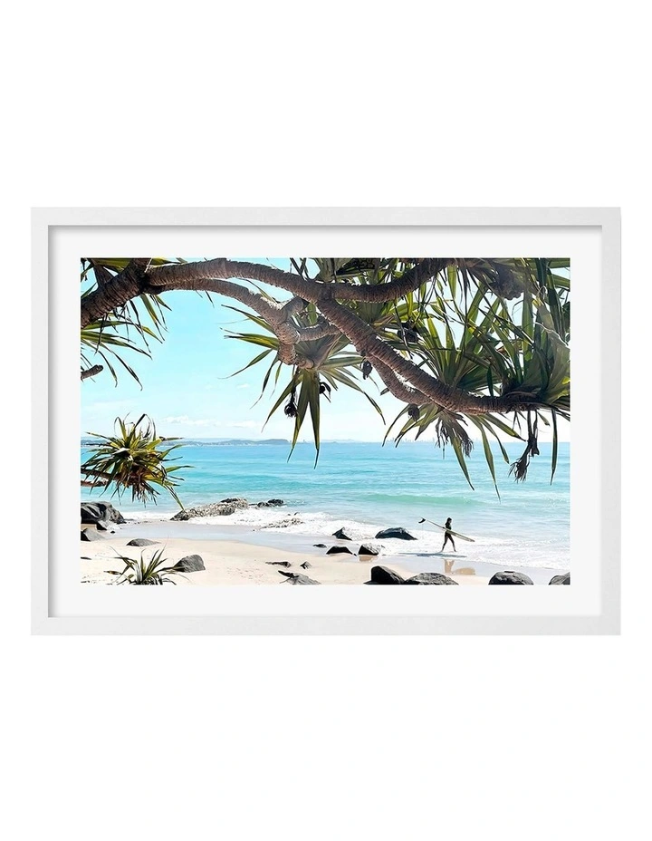 Australian Made Ocean View Art Print A2 in White Frame